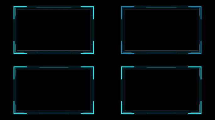 【带通道】hud科技视频边框字幕框
