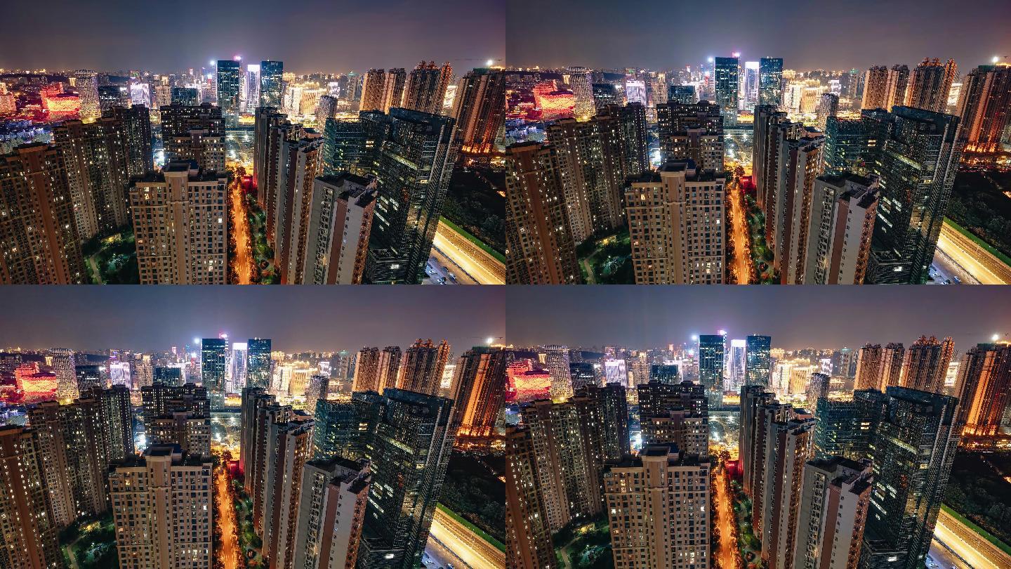 4K武汉中北路城市夜景