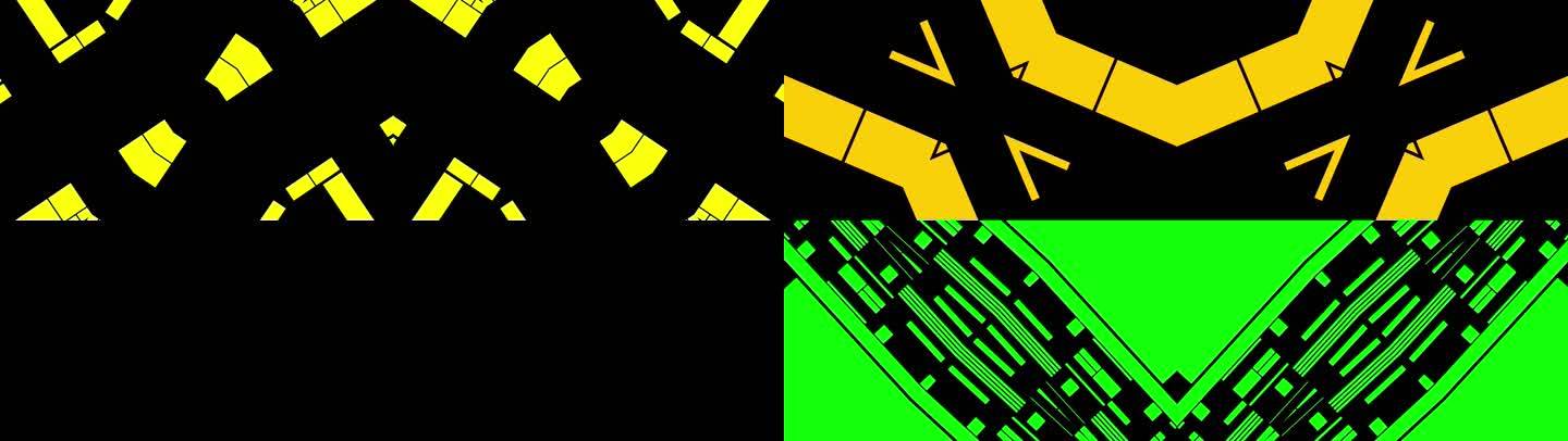 4K-酷炫炫彩-彩色几何方块节奏变幻