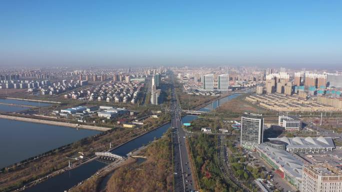 4K-原素材-东营市城市风光