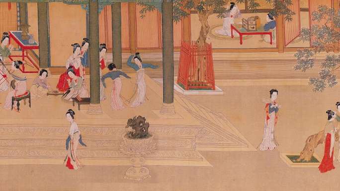 4K汉宫春晓图-古代美女古代宫女宫廷生活