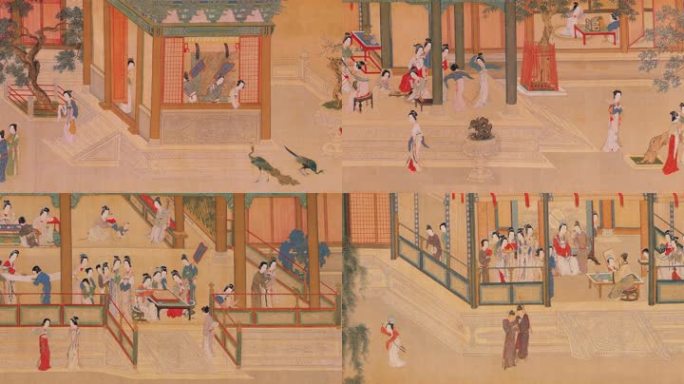 4K汉宫春晓图-古代美女古代宫女宫廷生活