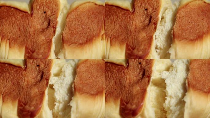 1080p实拍50帧慢动作手撕面包