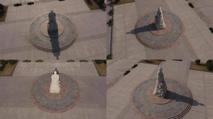 4K-原素材-农圣贾思勰雕像航拍