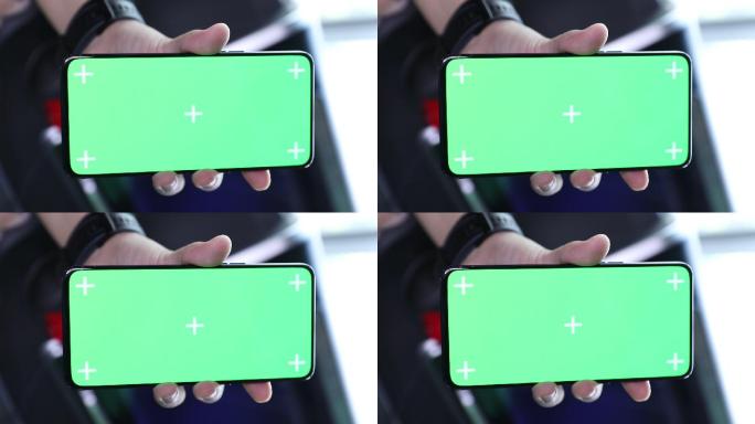实拍竖屏手机素材带绿屏跟踪点可抠像替界面