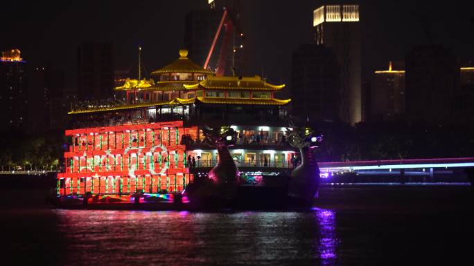 上海外滩滨江夜景70周年