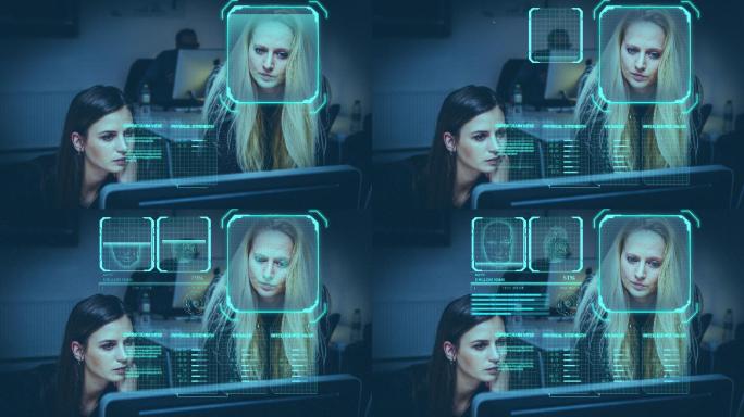 高科技AI智能人脸扫描识别AE模板