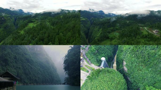 烟雨蒙蒙的山谷森林河流