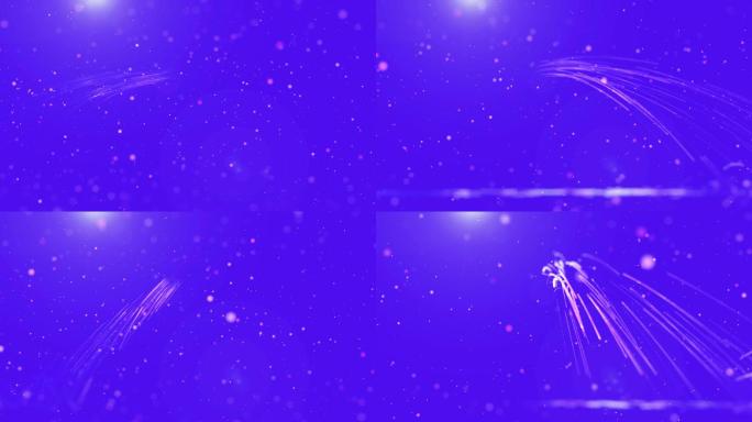 蓝紫底色粒子空间线性粒子旋转运动