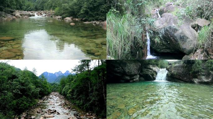 高山流水瀑布森林