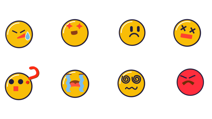 原创12款创综艺节目黄色Emoji表情包