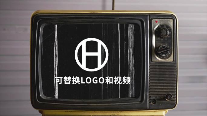 复古港风嘻哈logo老电视机故障ae模板