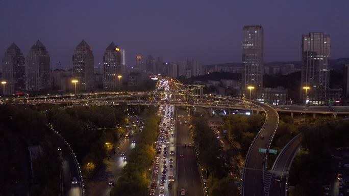 4K-原素材-济南夜景航拍