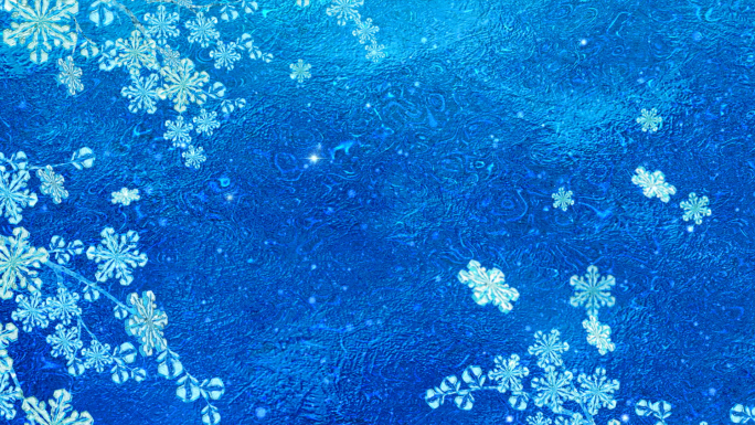 梦幻冬季结冰雪花飘落视频素材