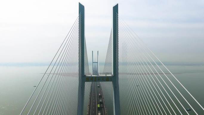 荆州长江大桥航拍4K素材