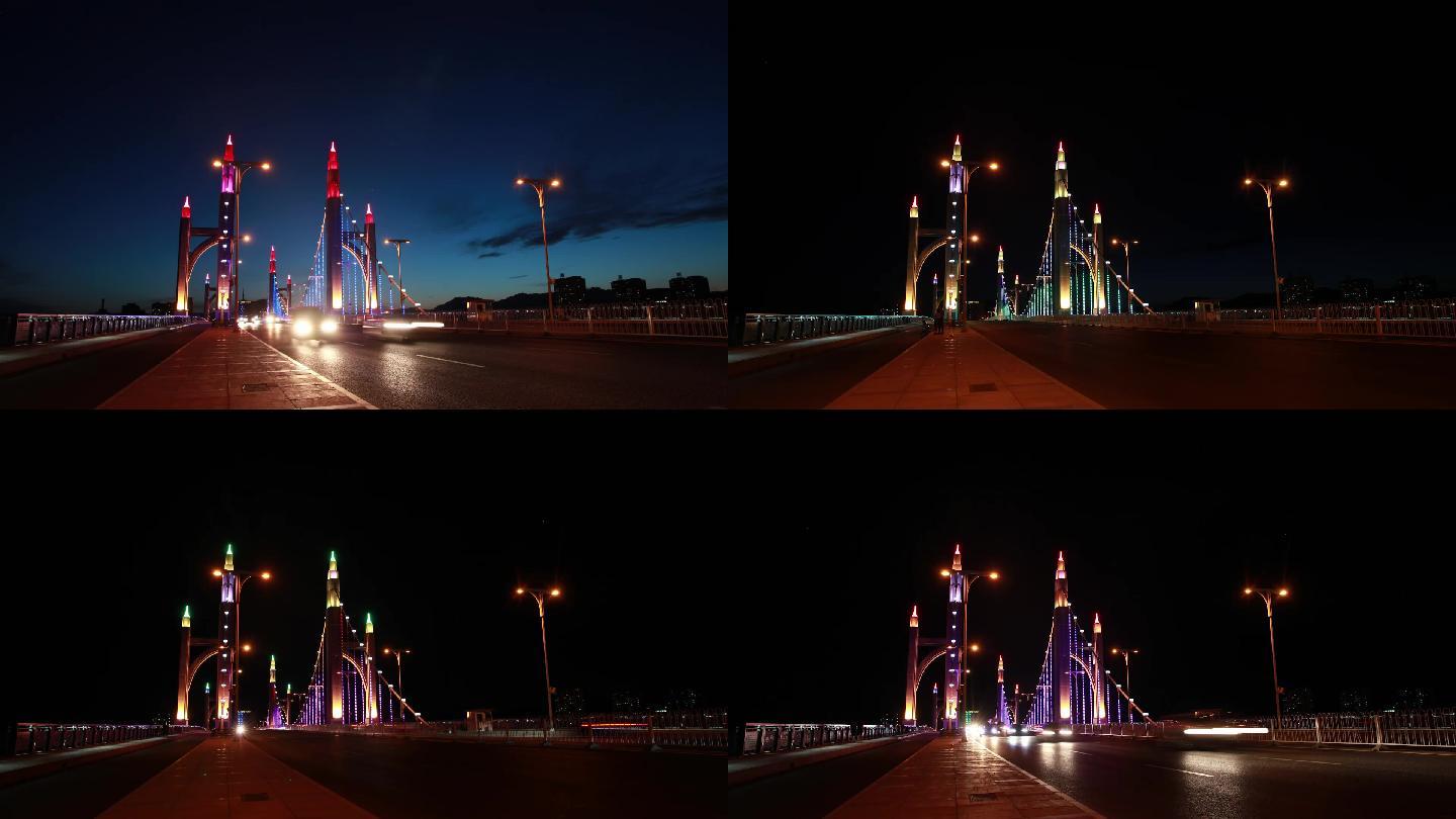 北京昌平大桥夜景延时空镜城市