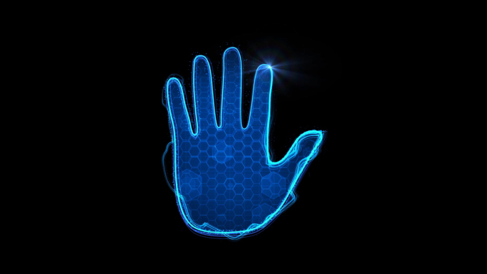 科技感粒子光线手掌