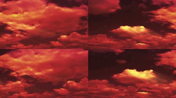 火烧云红云天空背景