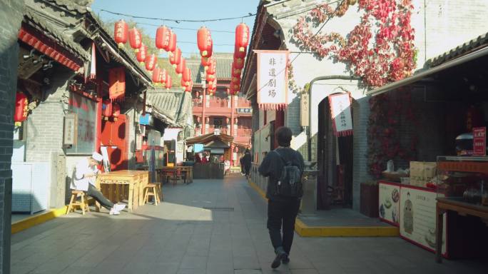 旅游区中国风仿古建筑街区街景