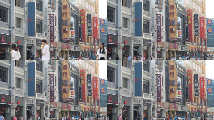 广州北京路商业街实拍素材
