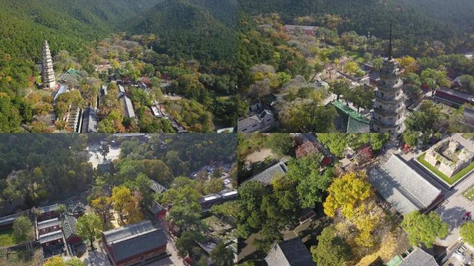 山东济南灵岩寺航拍4K