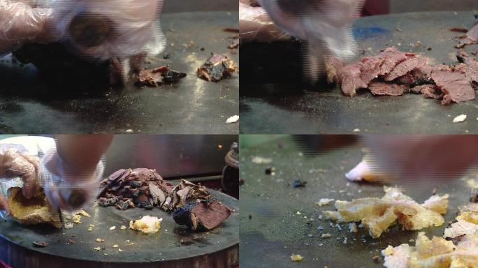 桂林米粉卤菜切锅烧切脆皮