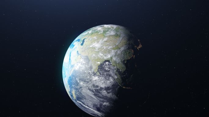 4K地球穿梭末尾云层透明通道