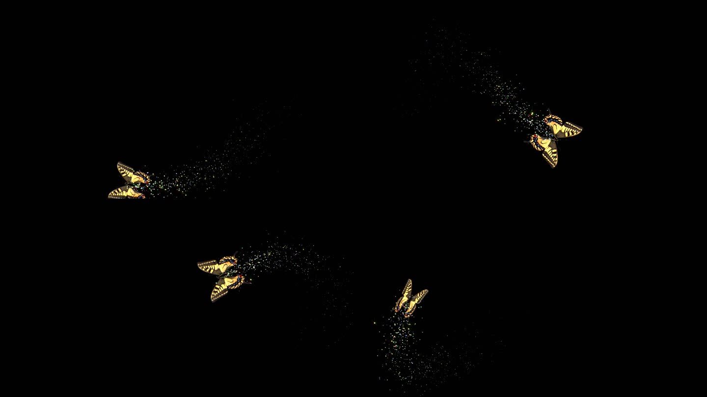 黄色蝴蝶粒子动画路径2