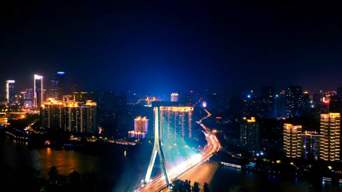 福州三县洲大桥夜景延时航拍