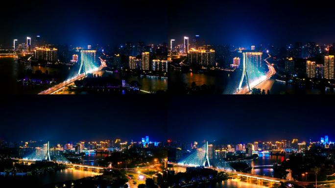 福州三县洲大桥夜景延时航拍