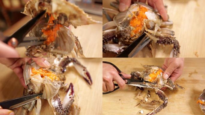 蟹螃蟹梭子蟹海蟹活蟹美食饮食