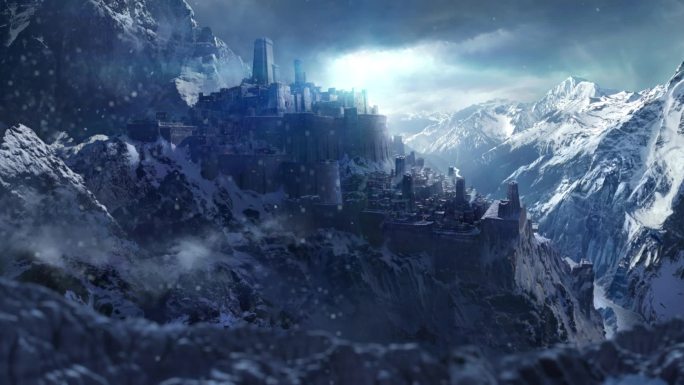 雪山城堡冰龙中世纪战争魔幻含声效