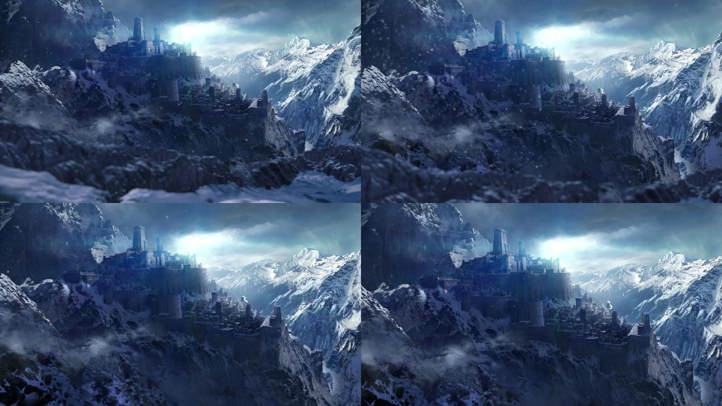 雪山城堡冰龙中世纪战争魔幻含声效