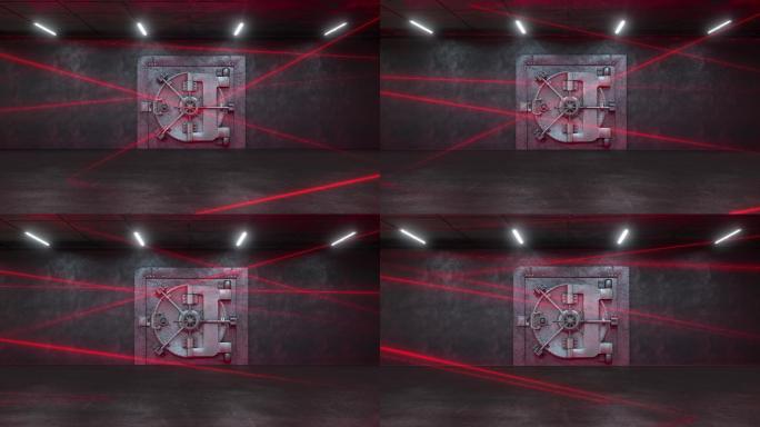 4K红外线探测警戒线3d动画