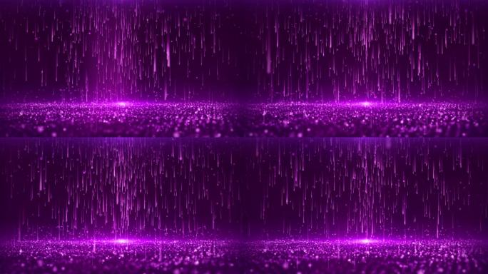 紫色粒子雨舞台背景循环