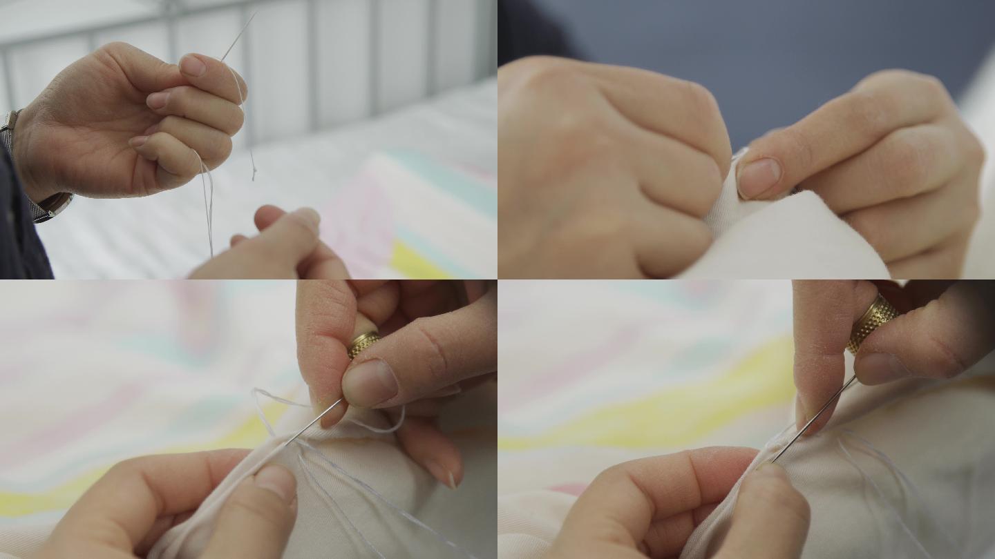 【原创】4k穿针引线,手工做棉被