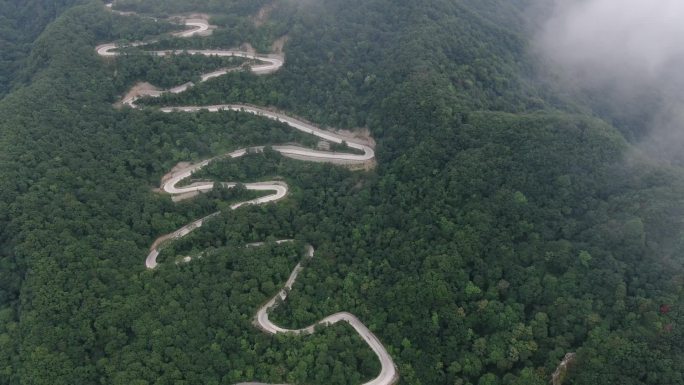 航拍秦岭盘山公路