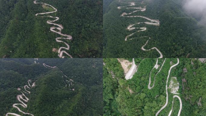 航拍秦岭盘山公路