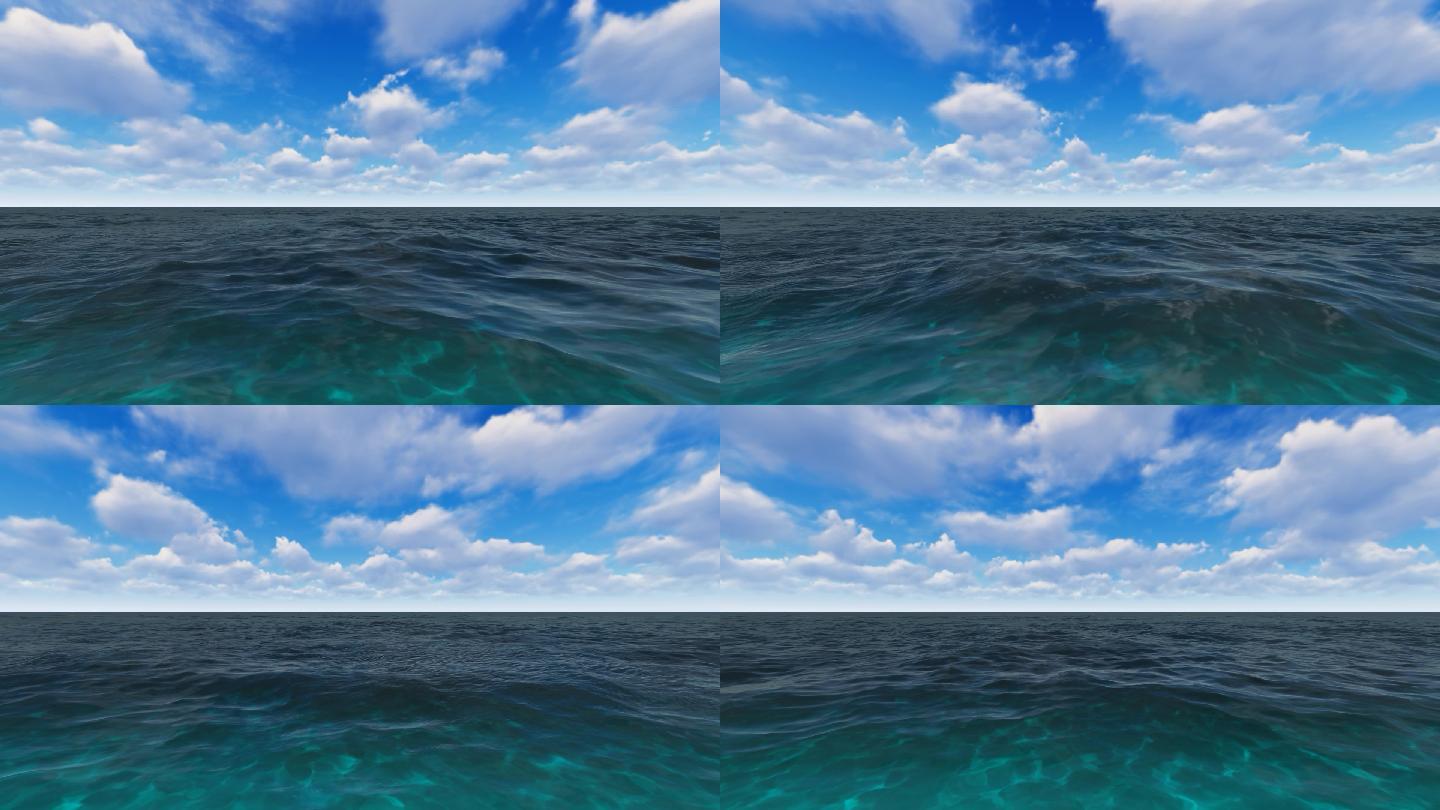 蓝天白云海洋海面视频素材背景