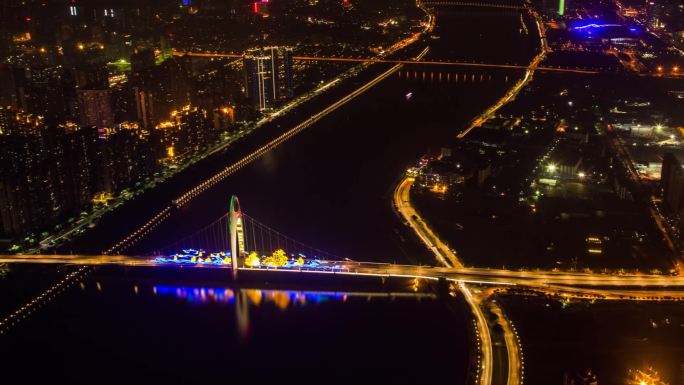 广州中轴线（间隔拍摄）延时摄影夜景