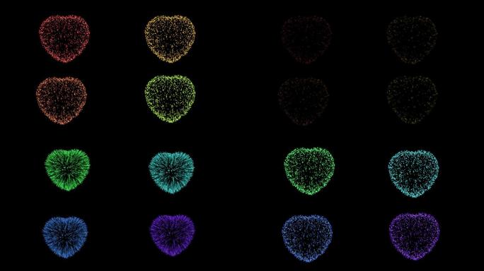 10款心形烟花视频素材