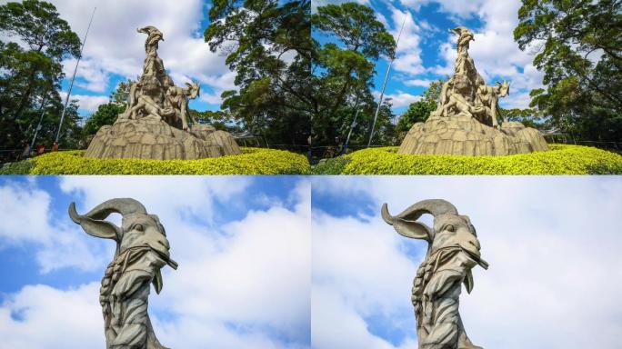 广州五羊广州历史地标五羊雕像广州