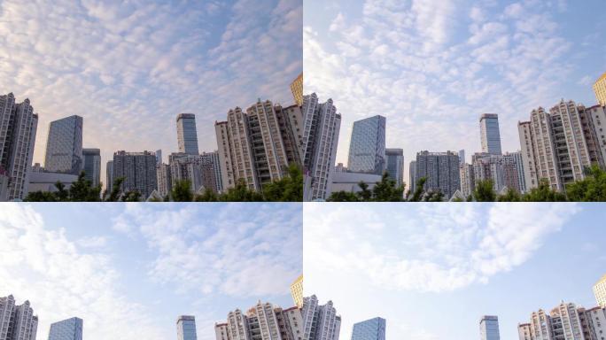 初冬广州的早晨飘动的云彩延时拍云4K高清