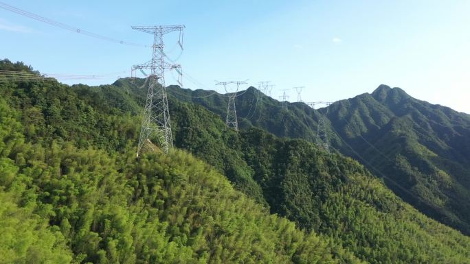 高山电网铁塔航拍