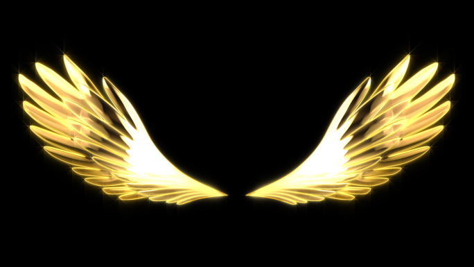 大屏超清金色翅膀无缝循环透明通道