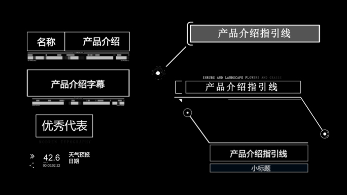 线框指引线字幕