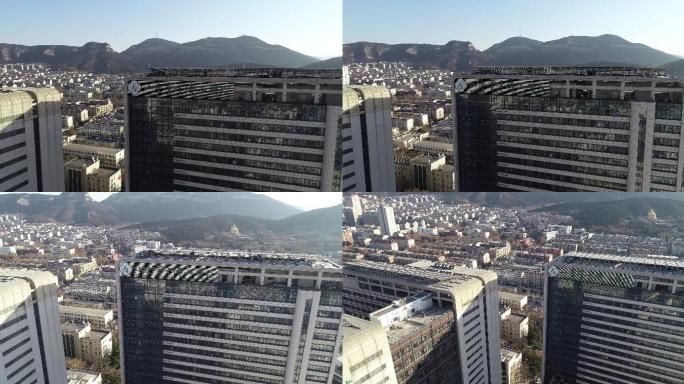 千佛山医院logo航拍4k