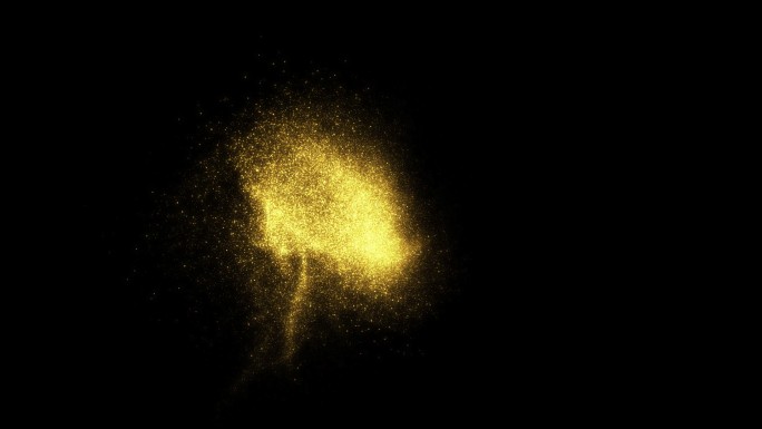 金色粒子飘散转场特效