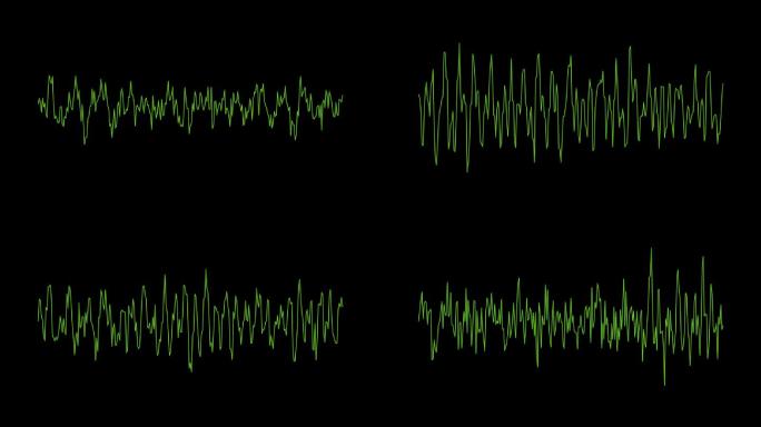 绿色干扰雷达电波音频波纹