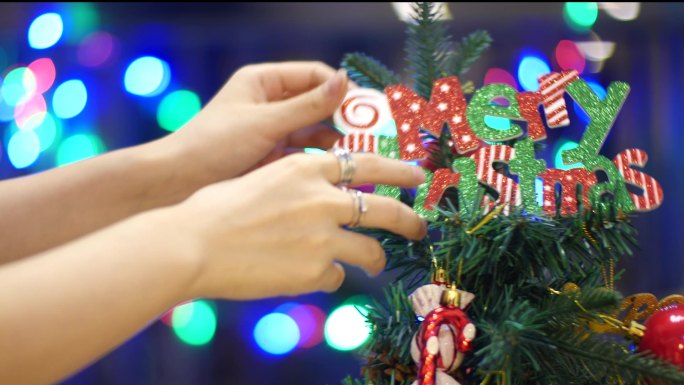 圣诞节圣诞氛围装饰实拍视频素材